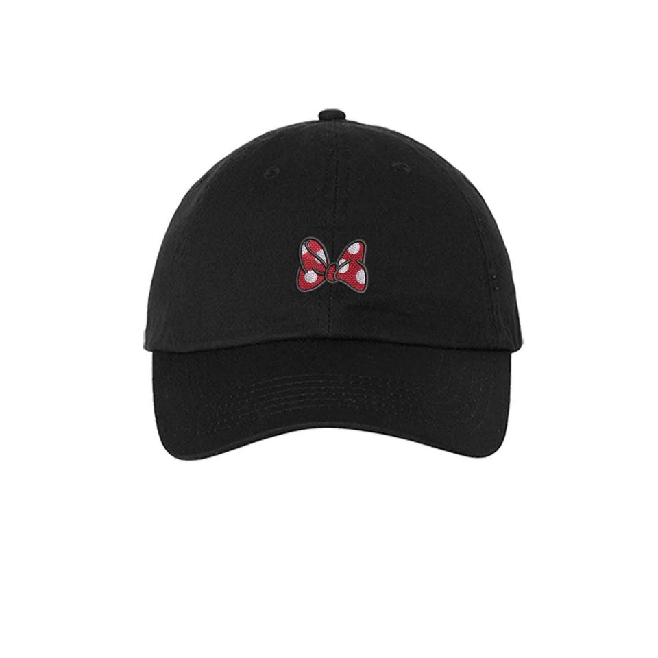 Minnie Mouse Bow embroidered Hat Polka Dot Mouse Bow Magic Kingdom, Disney Trip cap