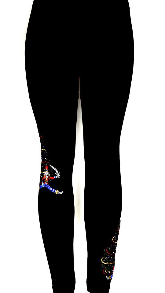 Plus Size Full Length Leggings All Rhinestone Embellished Christmas Tree
