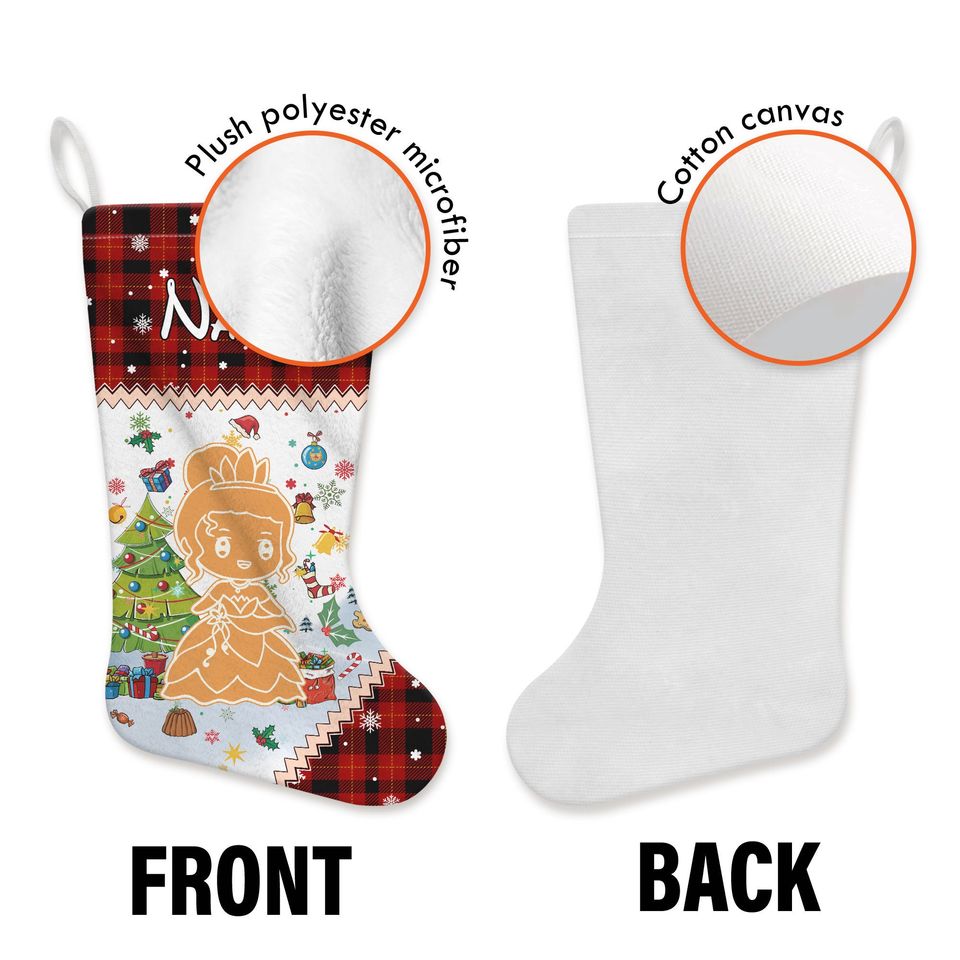 Disney Princess Ginger Bread Stocking, Personalized Princess Stocking With Name