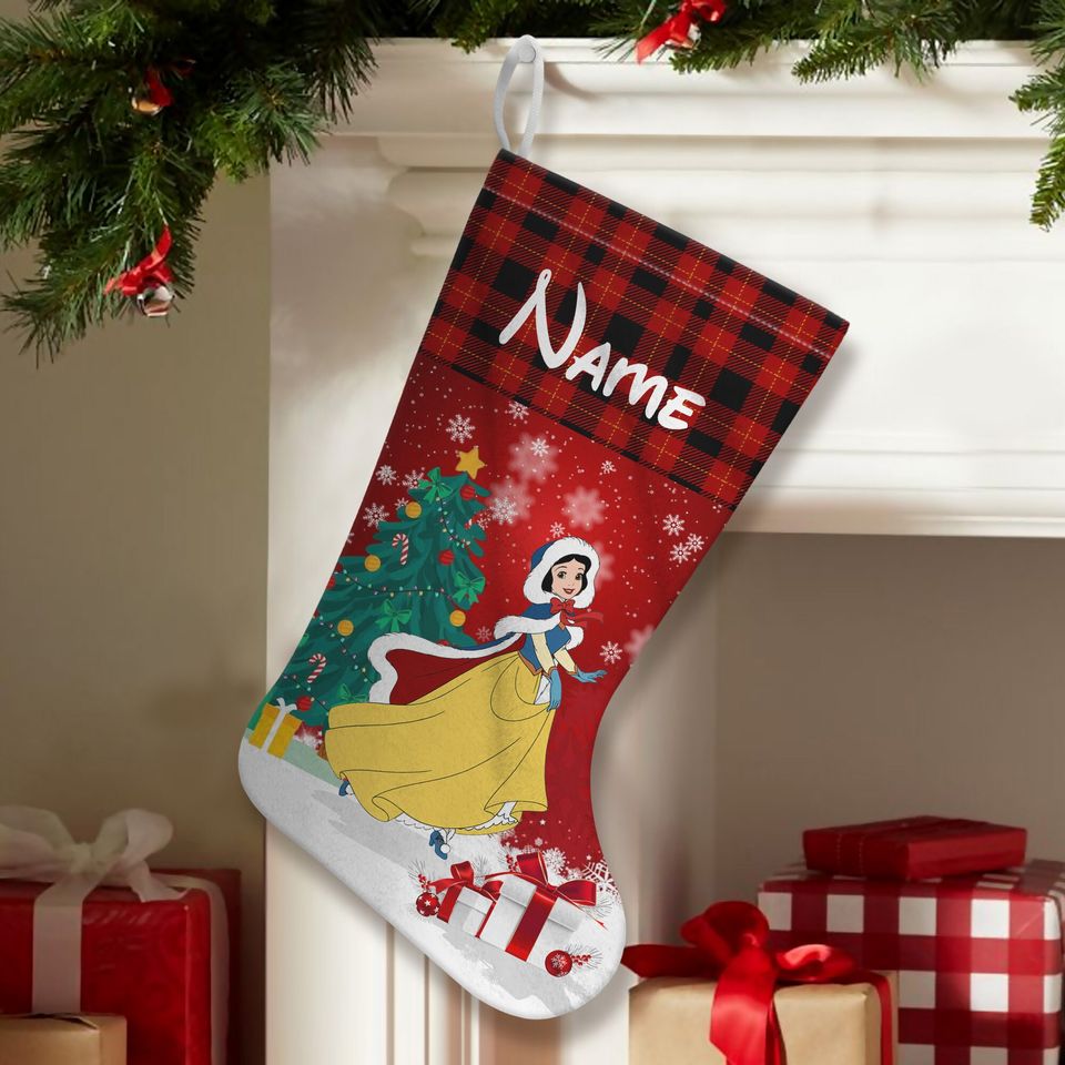 Personalized Princess Stocking With Name, Disney Princess Characters Stocking