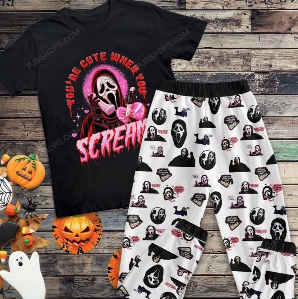 Ghostface Halloween Pajamas Set for Adults and Kids