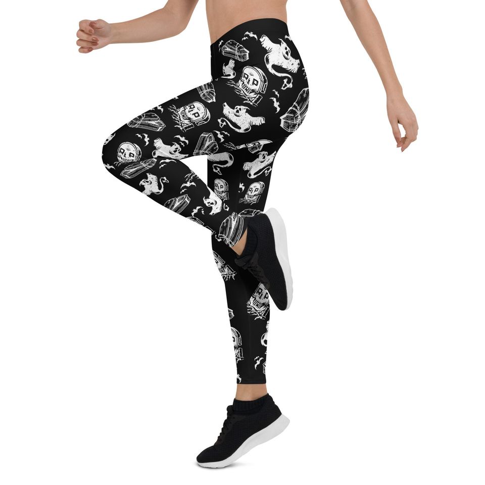 Spooky Graveyard Ghost Leggings
