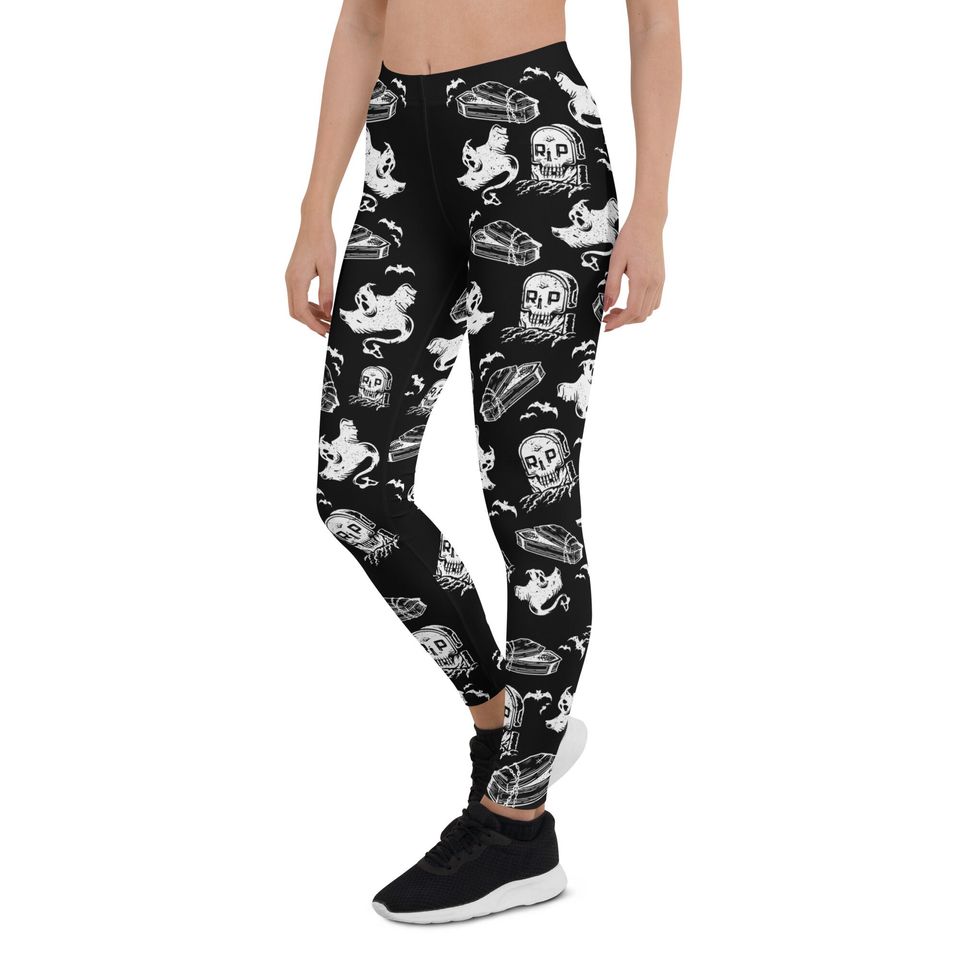 Spooky Graveyard Ghost Leggings