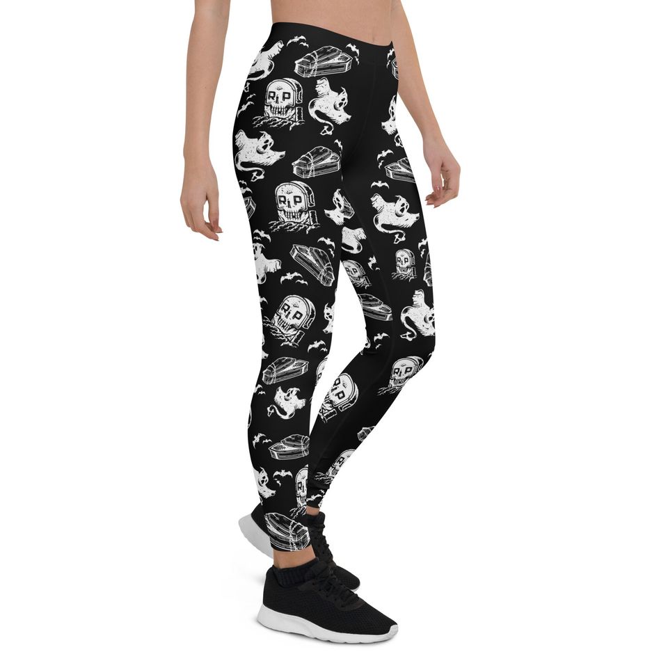 Spooky Graveyard Ghost Leggings
