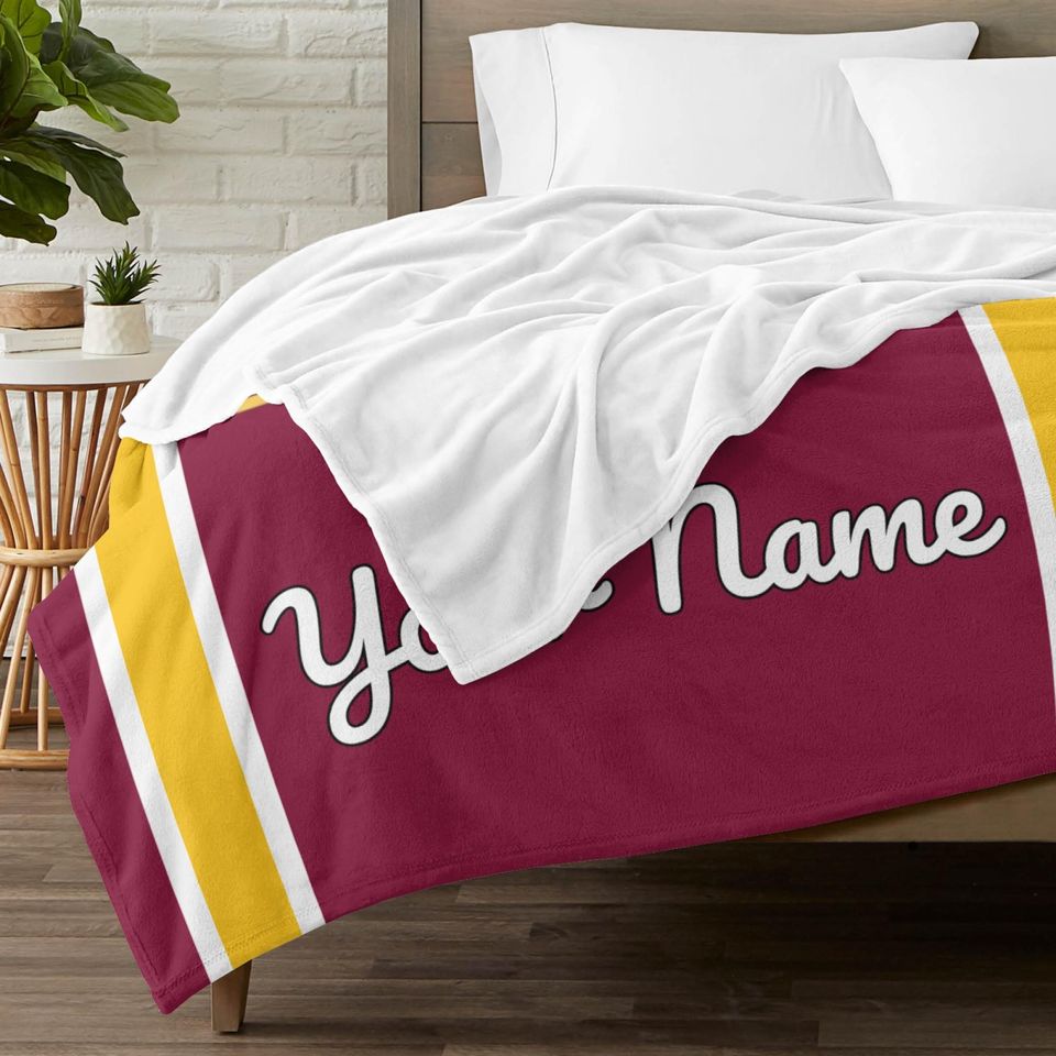 Washington Commanders Personalized Fleece Blanket - Custom Name Throw for Football Fans