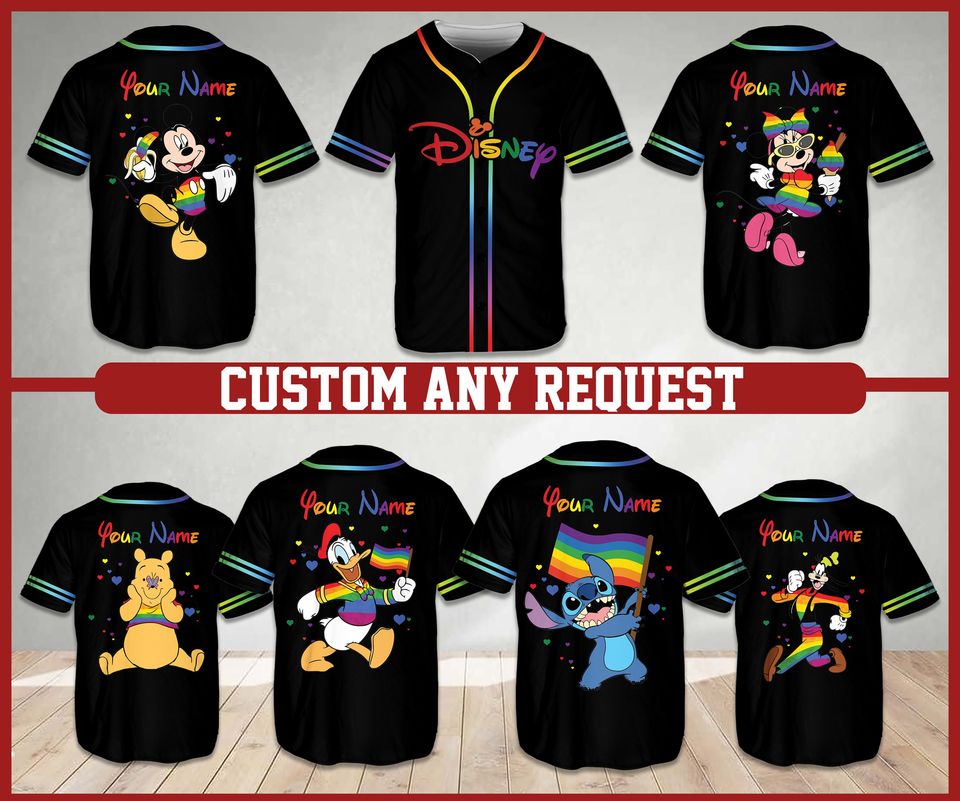 Disneyy Pride Month Baseball Jersey Ddisneyland Baseball Jersey