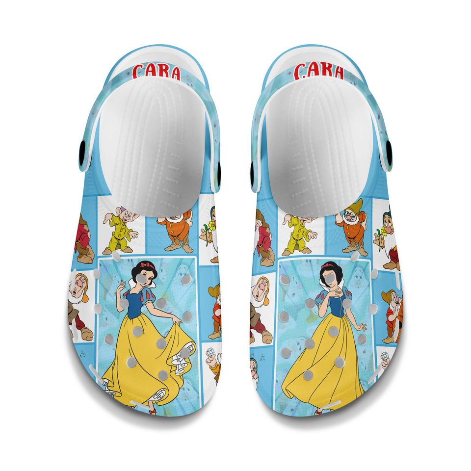 Customized Snow White Clogs Shoes, Gift For Kids, Gift For Her