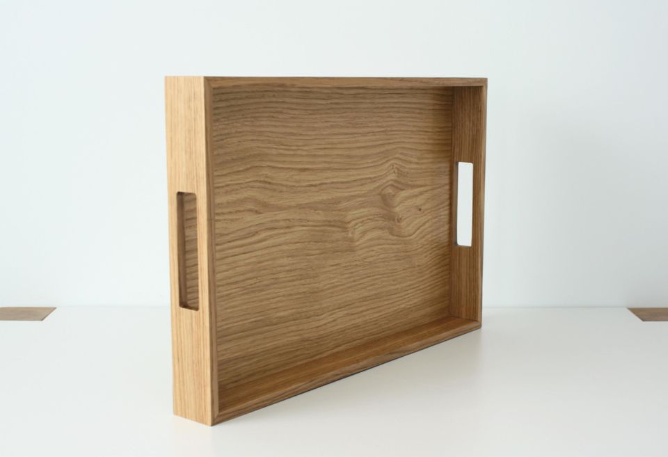 Wooden serving tray. Oak wood tray