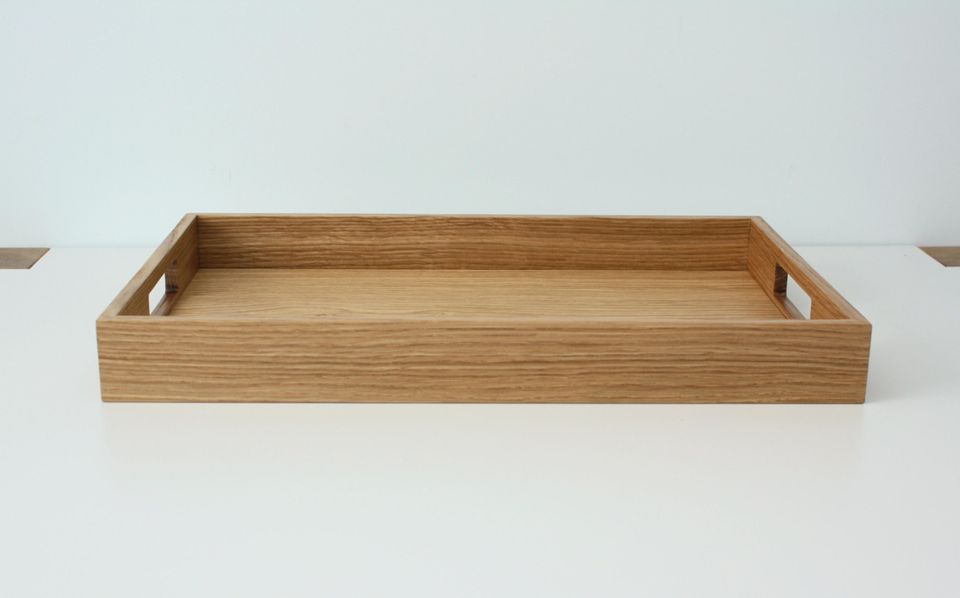 Wooden serving tray. Oak wood tray