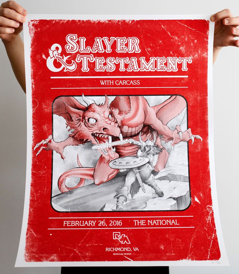 Slayer - 1980s Dungeons & Dragons player's manual gig poster