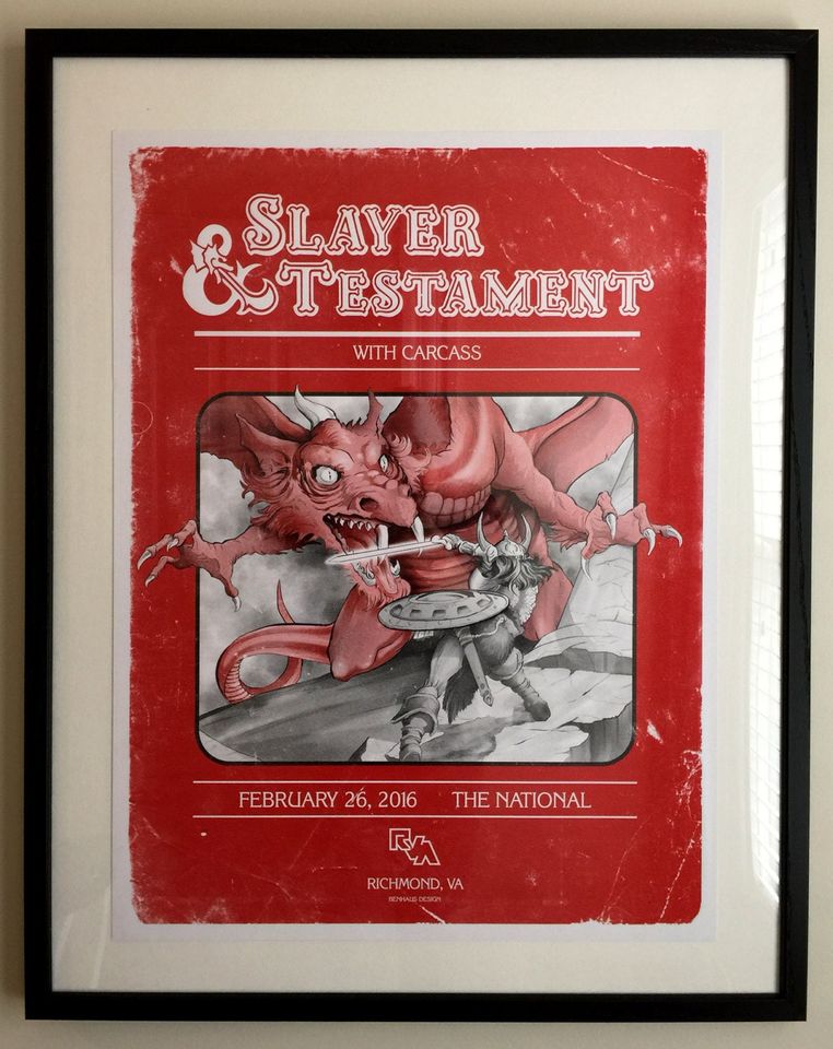 Slayer - 1980s Dungeons & Dragons player's manual gig poster