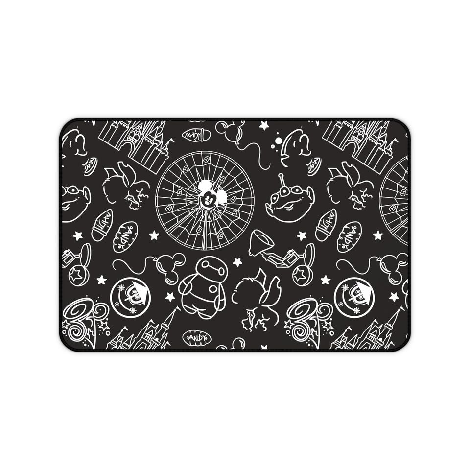 Whimsical Graphic Desk Mat, Fun Desk Accessory, Gift for Students
