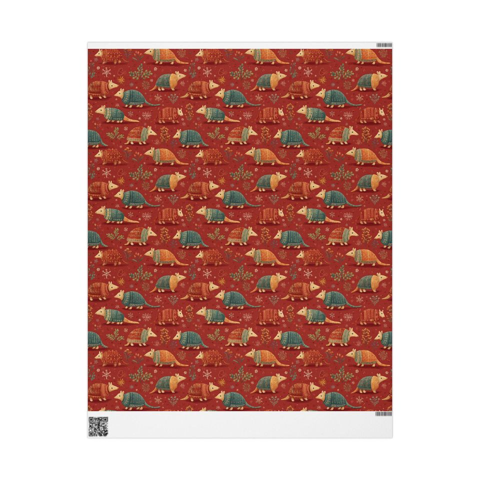 Christmas Armadillo Wrapping Paper