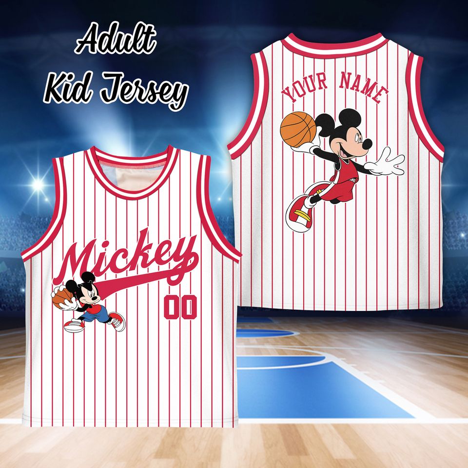 Custom Disney Mickey Mouse Game Day Basketball Jersey