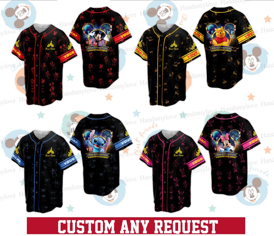 Custom Disneyland Baseball Jersey Vacation Matching