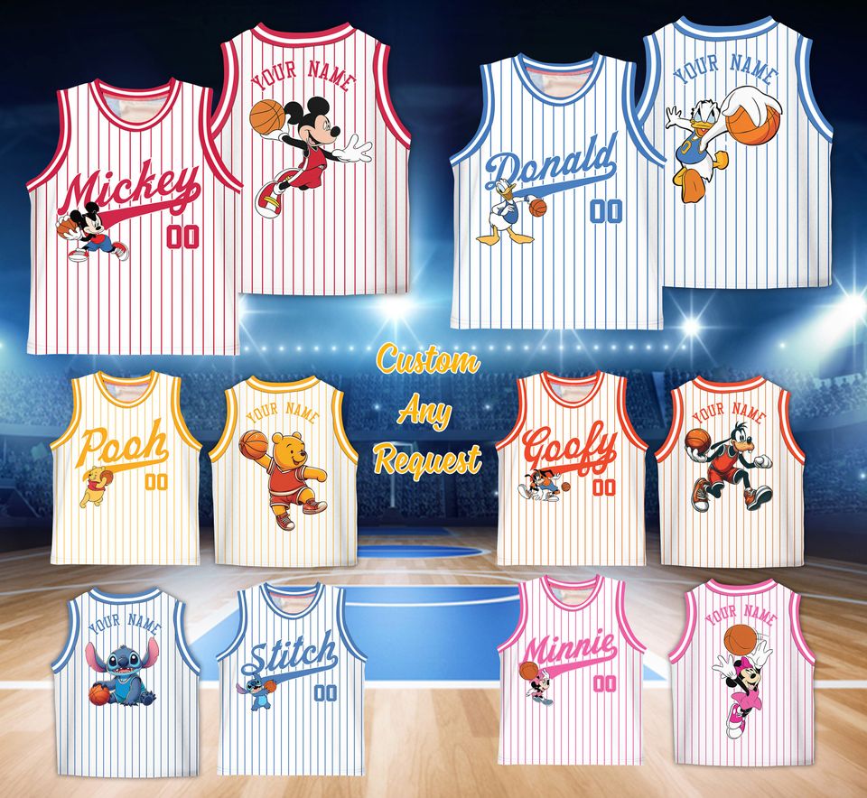 Custom Disney Mickey Mouse Game Day Basketball Jersey