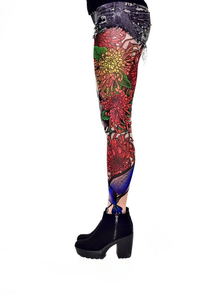 BIRDS & SKULL - Womens Printed Leggings