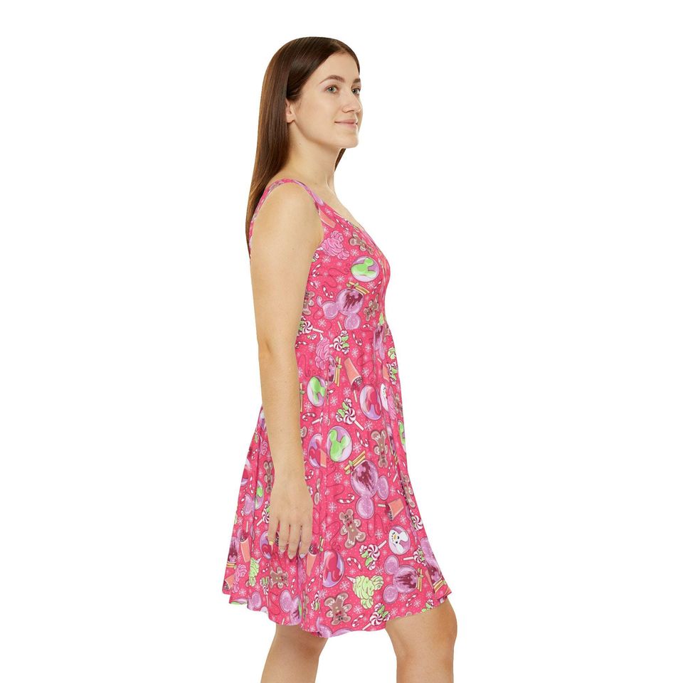 Winter Mouse Snacks & Balloons Women's Skater Dress
