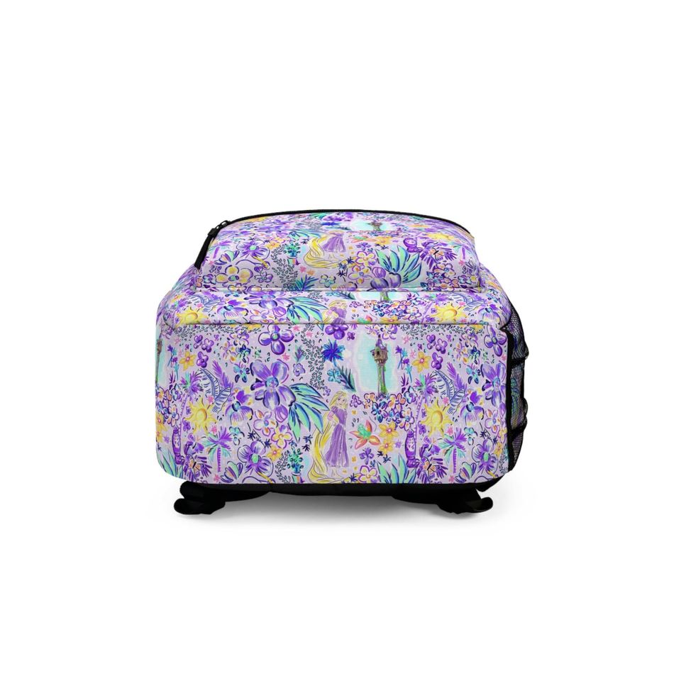 Bright Tropical Princess - Rapunzel - Backpack with Multiple Pockets