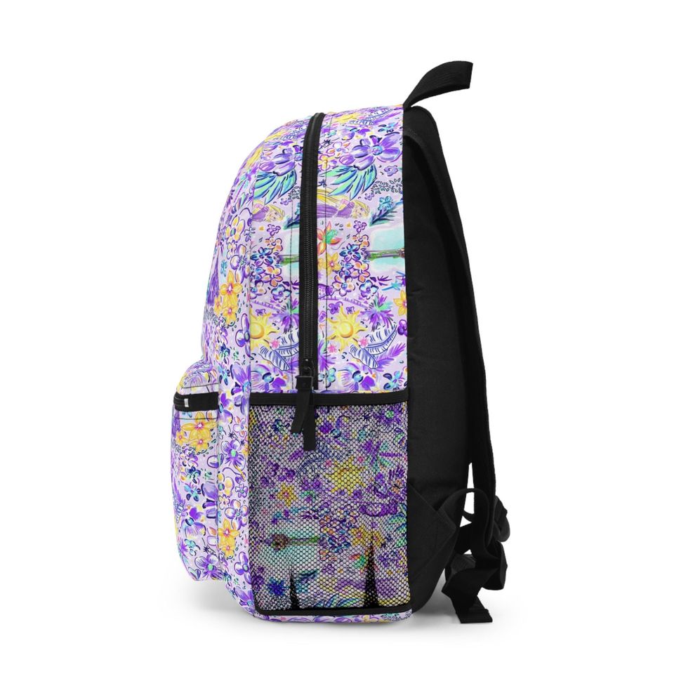 Bright Tropical Princess - Rapunzel - Backpack with Multiple Pockets