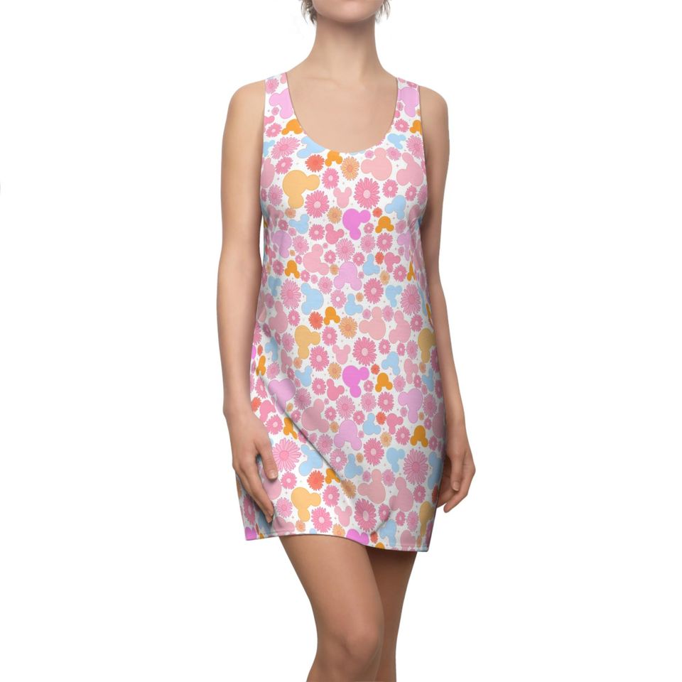 Floral Hippie Mouse - Women's Racerback Dress (Made in USA)