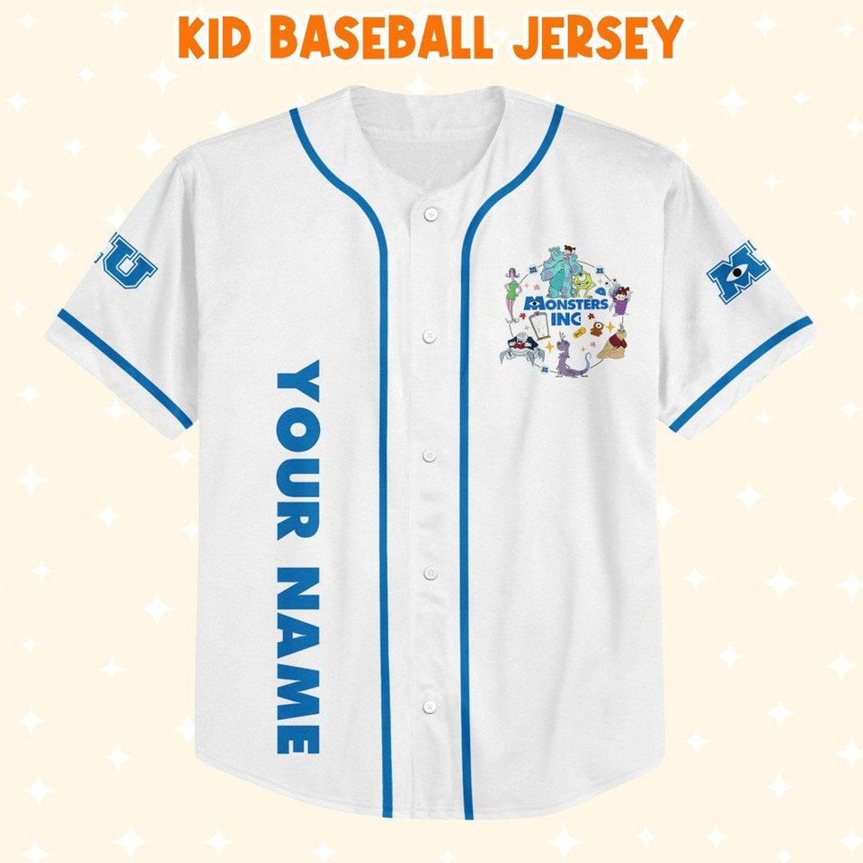 Personalize Monsters Inc Retro Monsters University Characters Squad, Baseball Jersey