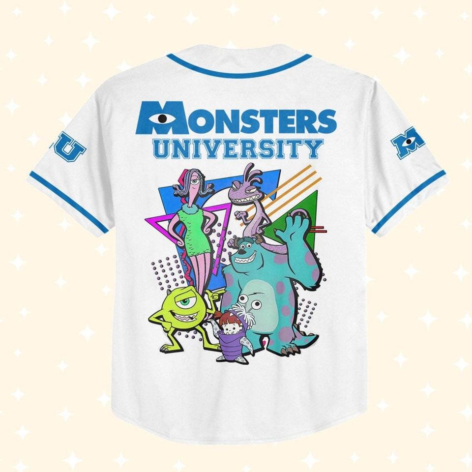 Personalize Monsters Inc Retro Monsters University Characters Squad, Baseball Jersey