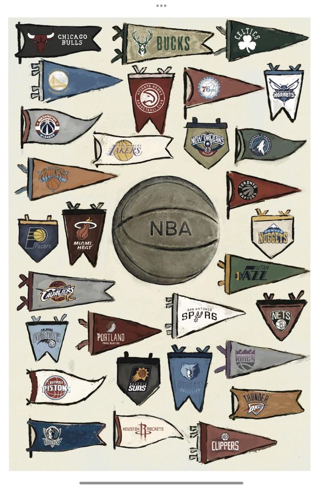 Vintage NBA Vertical Poster Print