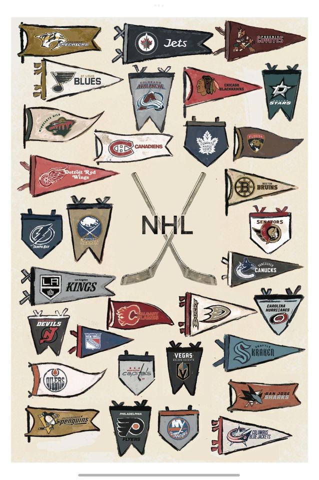 Vintage NHL Poster Vertical, Premium Matte Print
