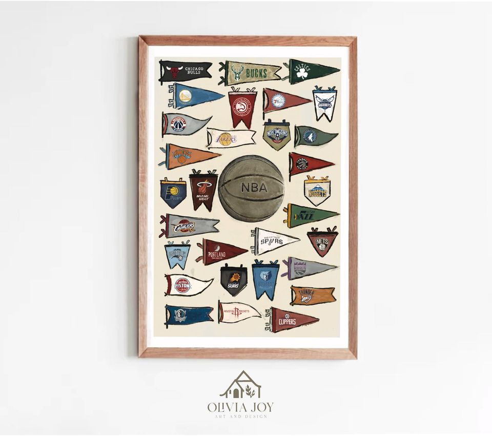 Vintage NBA Vertical Poster Print