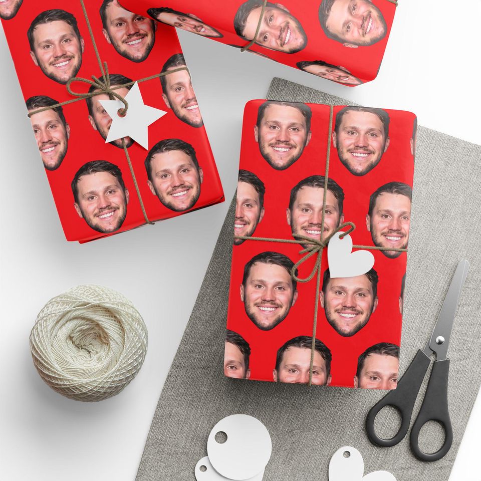 Josh Allen Buffalo Bills Red Fun Wrapping Paper