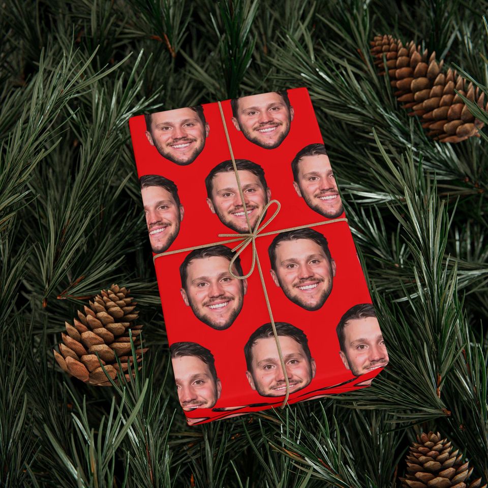 Josh Allen Buffalo Bills Red Fun Wrapping Paper