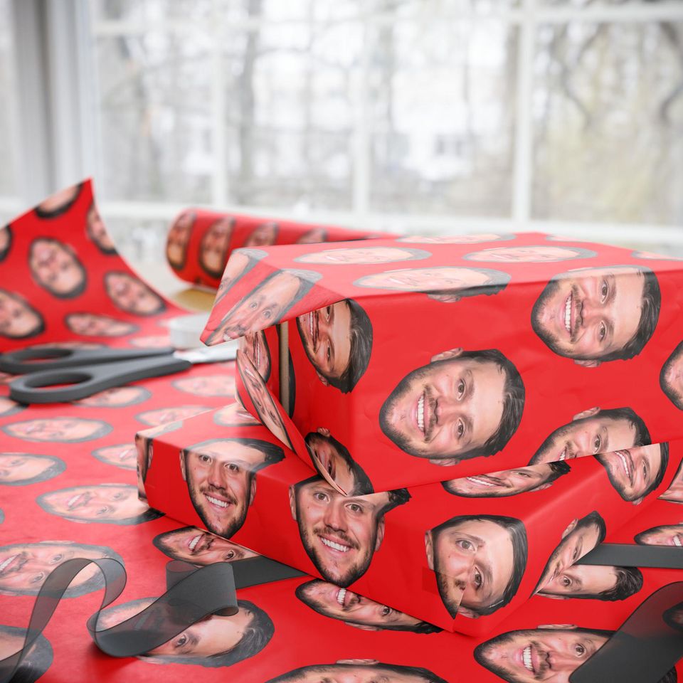 Josh Allen Buffalo Bills Red Fun Wrapping Paper
