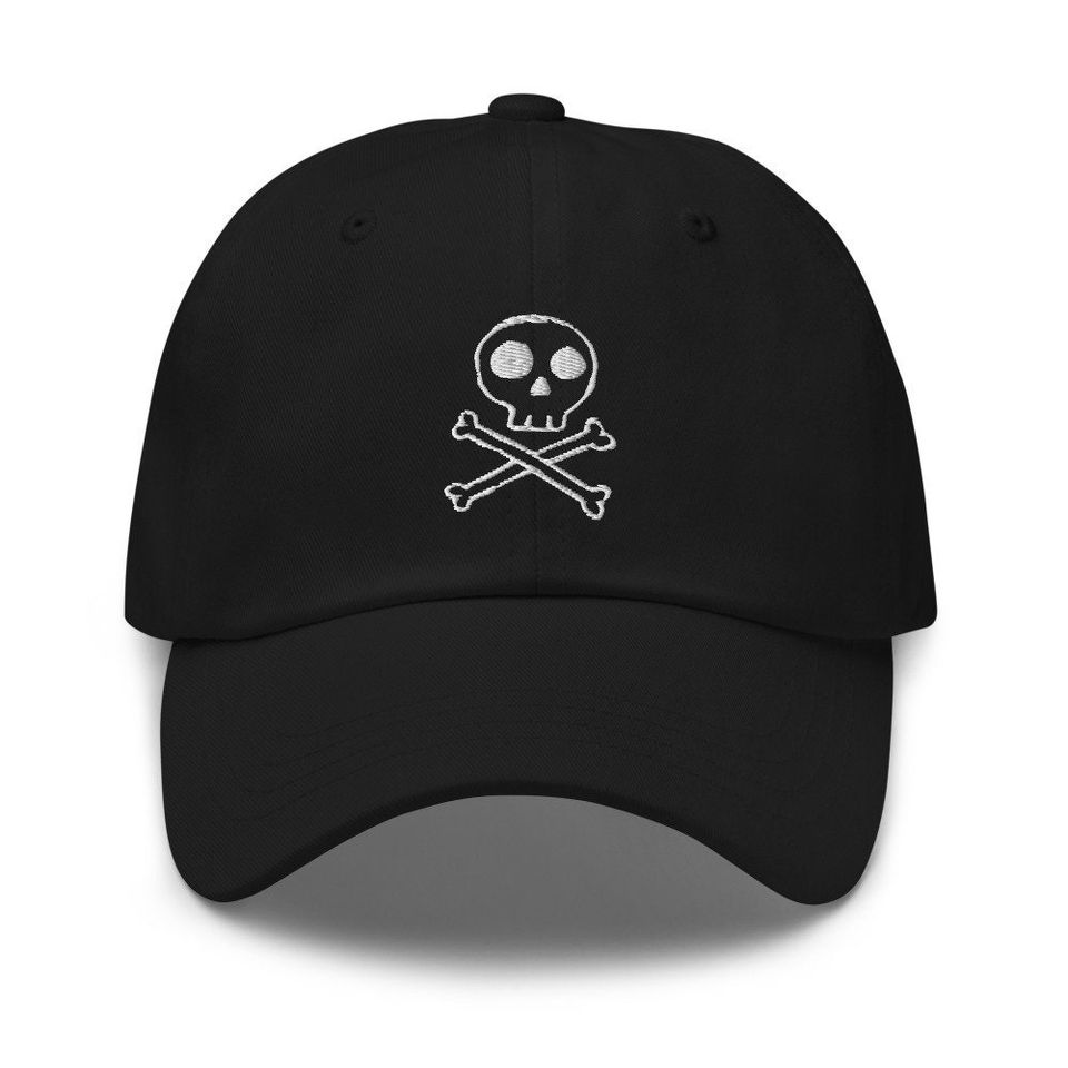 Skull crossbones baseball caps for women's embroidered baseball