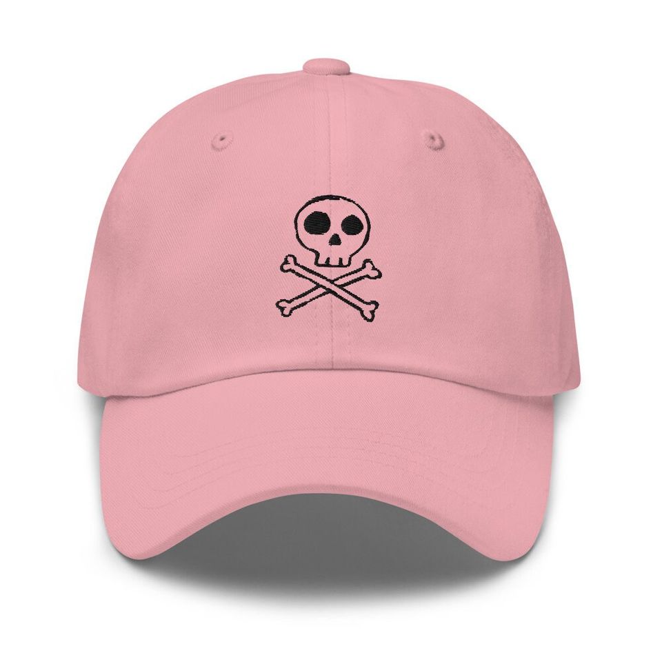 Skull crossbones baseball caps for women's embroidered baseball