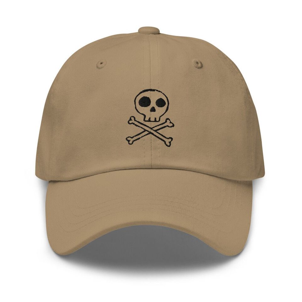 Skull crossbones baseball caps for women's embroidered baseball