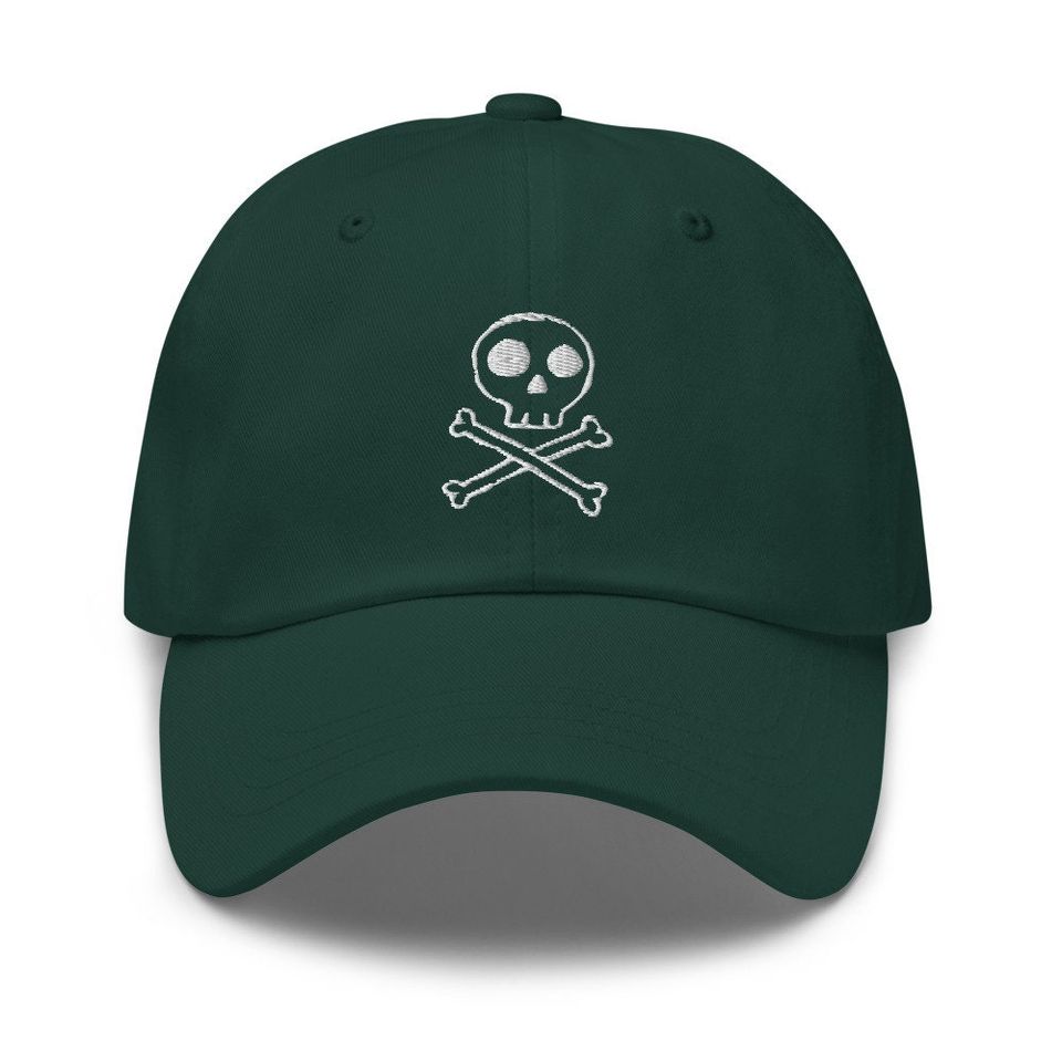 Skull crossbones baseball caps for women's embroidered baseball