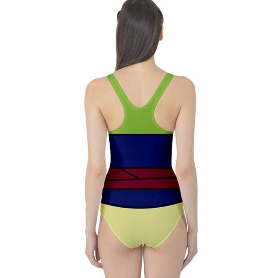 Green Mulan Inspired One Piece Swimsuit