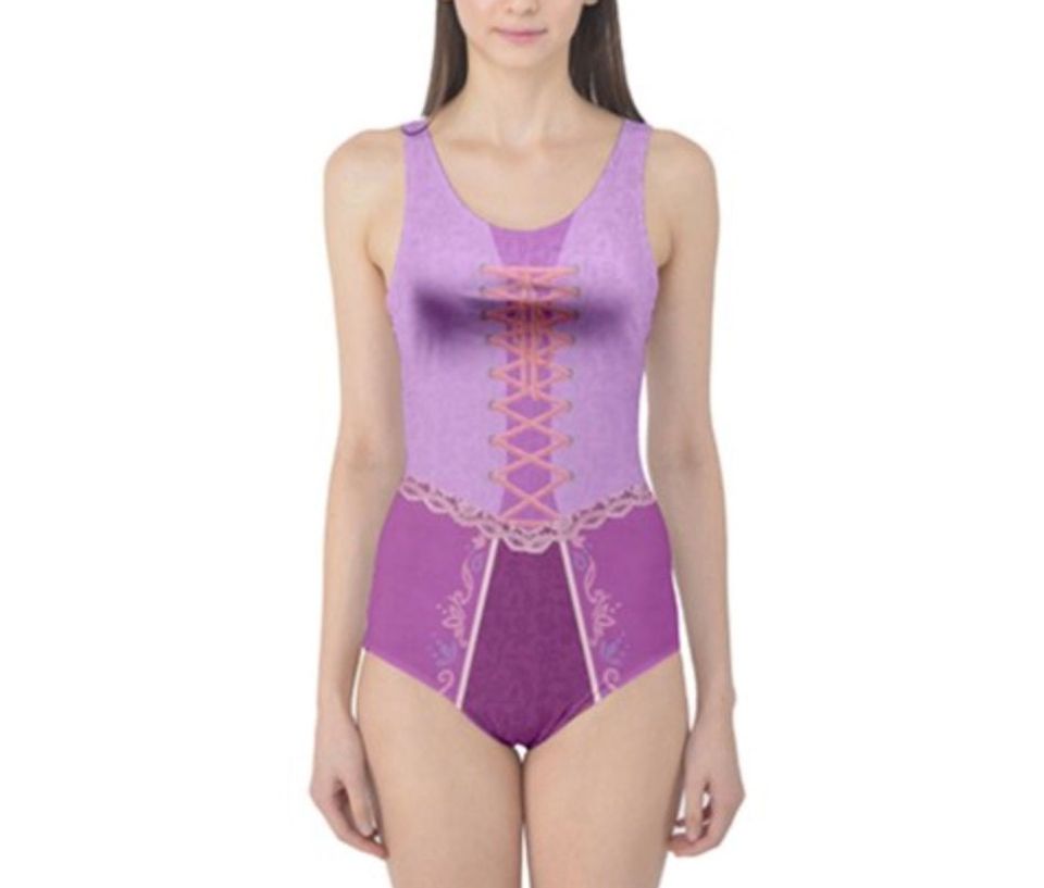 Rapunzel Inspired One Piece Swimsuit