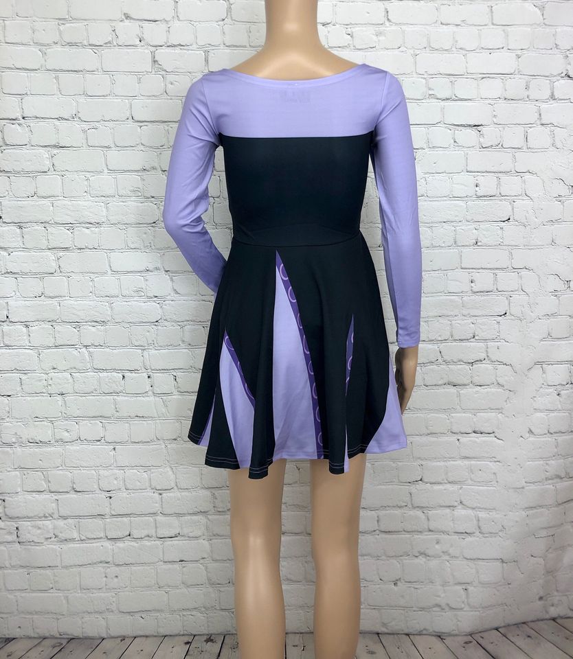 Ursula Inspired Long Sleeve Skater Dress