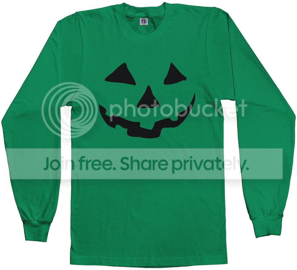 Threadrock Men's Halloween Pumpkin Face Long Sleeve T-shirt