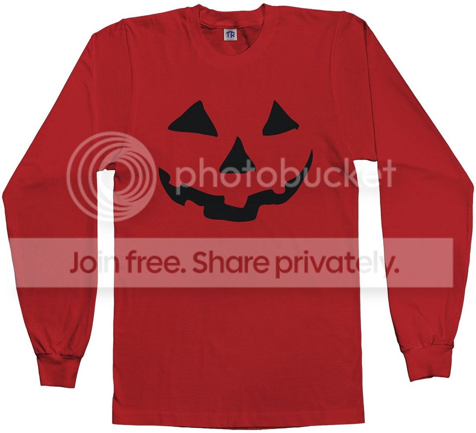 Threadrock Men's Halloween Pumpkin Face Long Sleeve T-shirt