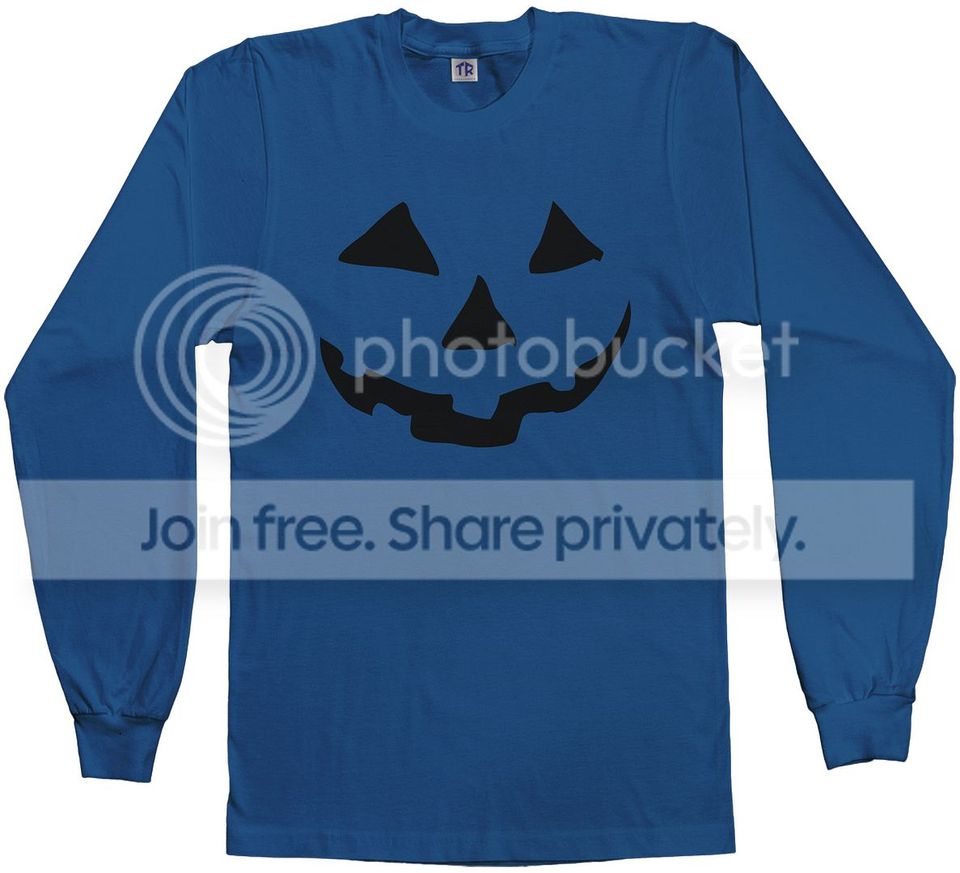 Threadrock Men's Halloween Pumpkin Face Long Sleeve T-shirt
