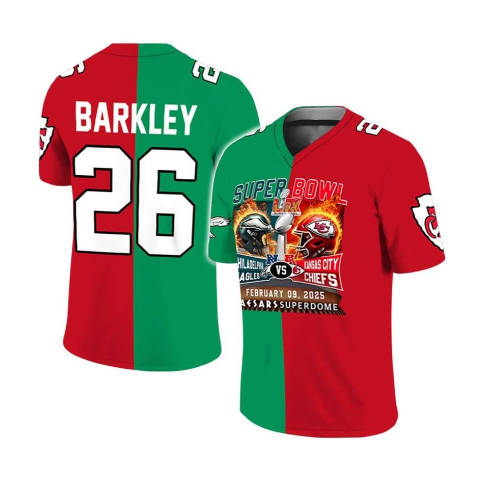 Barkley 26 Super Bowl LIX Eagles Vs Chiefs Jersey