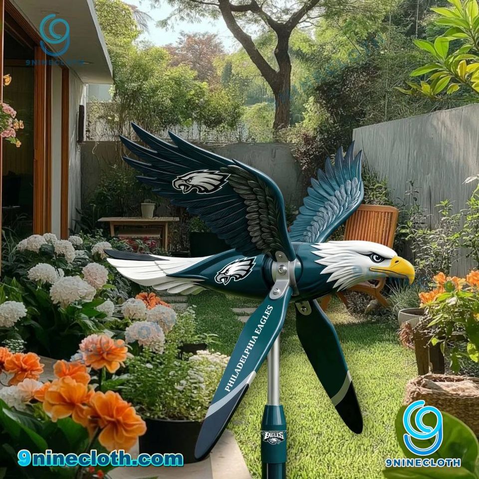 Philadelphia Eagles Metal Garden Wind Spinner