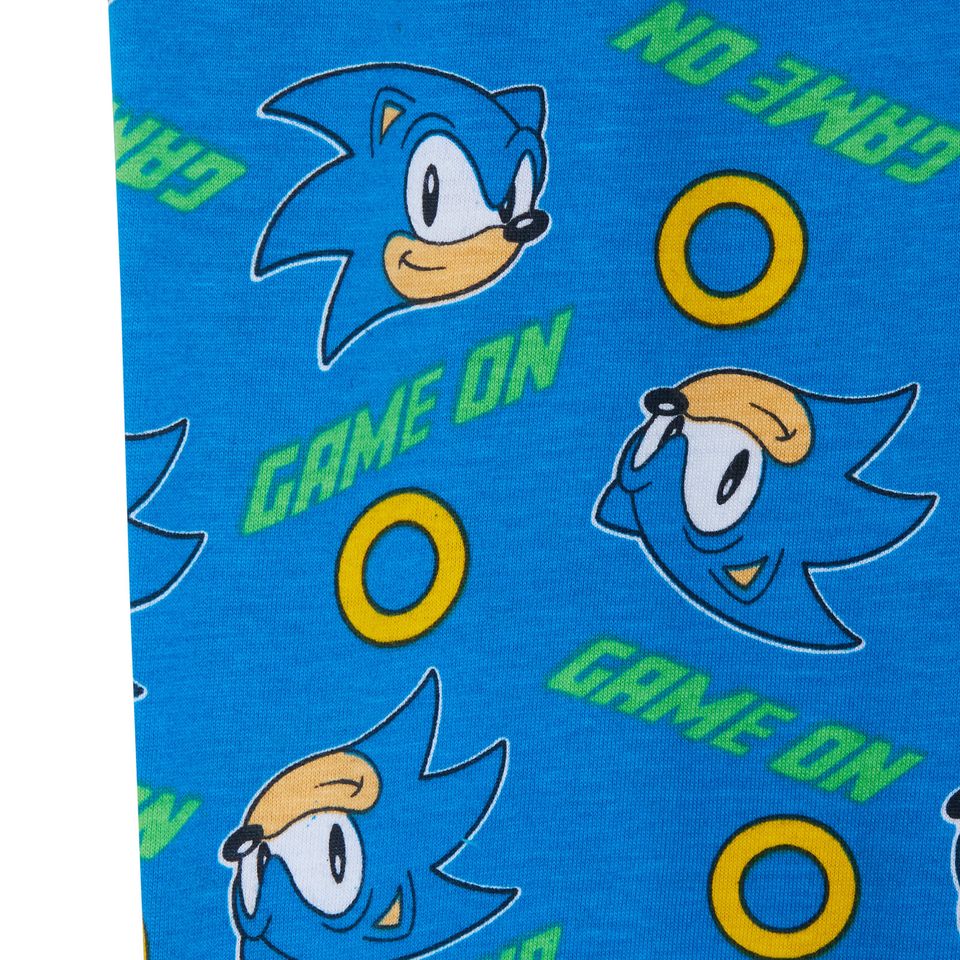 Boys Sonic The Hedgehog Pyjamas Set Short Sleeve T-Shirt and Lounge Pants