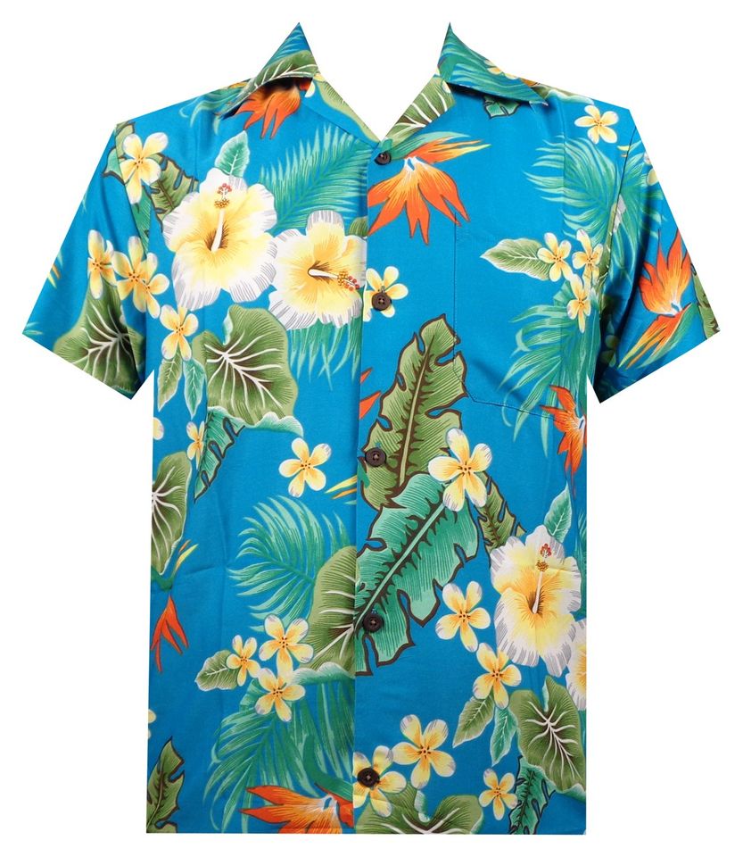Alvish Men's Hawaiian shirt Short Sleeve Button Down