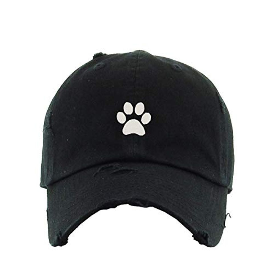 Paw Vintage Baseball Cap Embroidered Adjustable Distressed Dad Hat