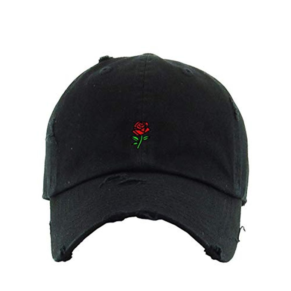 Rose Vintage Baseball Cap Embroidered Adjustable Distressed Dad Hat