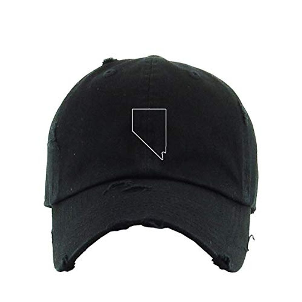 Nevada Map Vintage Baseball Cap Embroidered Adjustable Distressed Dad Hat